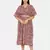 MULTICOLORED PRINTED KAFTAN WITH EMBROIDERED BELT