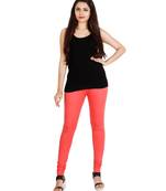 Pink COTTON plain stitched Leggings