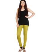 Green COTTON plain stitched Leggings