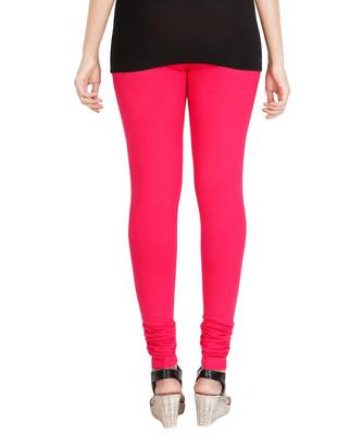 Green COTTON plain stitched Leggings 2