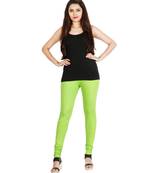 Green COTTON plain stitched Leggings