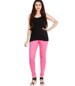 Pink COTTON plain stitched Leggings