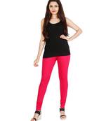Pink COTTON plain stitched Leggings