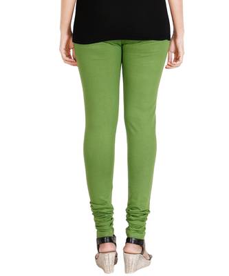 Blue COTTON plain stitched Leggings 2