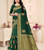GREEN RICH art silk saree AND HEAVY RICH PALLU WITH BLOUSE