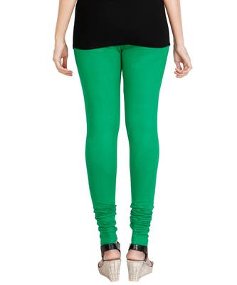 Blue COTTON plain stitched Leggings 2