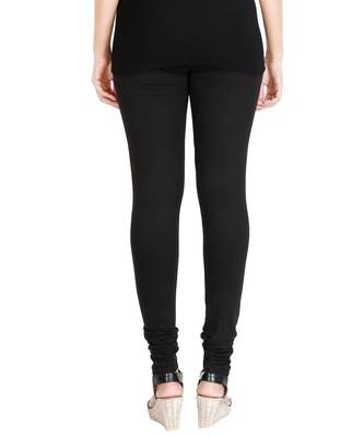 Blue COTTON plain stitched Leggings 2