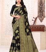 BLACK RICH art silk saree AND HEAVY RICH PALLU WITH BLOUSE