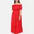 RED OFF SHOULDER LONG DRESS
