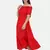 RED OFF SHOULDER LONG DRESS