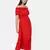 RED OFF SHOULDER LONG DRESS