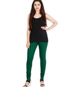 Green COTTON plain stitched Leggings