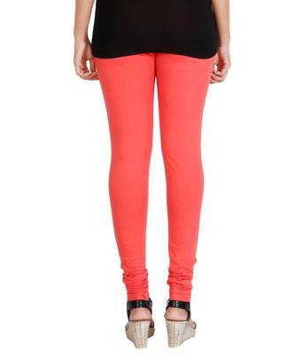 Green COTTON plain stitched Leggings 2