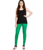 Green COTTON plain stitched Leggings