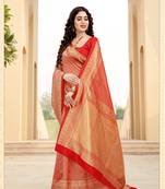 RED RICH art silk saree AND HEAVY RICH PALLU WITH BLOUSE