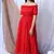 RED OFF SHOULDER LONG DRESS