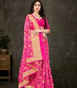 PINK RICH art silk saree AND HEAVY RICH PALLU WITH BLOUSE