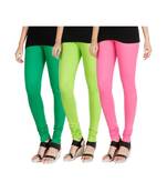 Green COTTON plain stitched Leggings