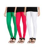 Green COTTON plain stitched Leggings