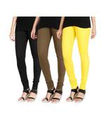 Black COTTON plain stitched Leggings