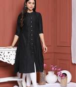 Black Solid Kurta