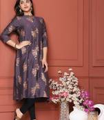 PURPLE GOLD PRINTED KURTA