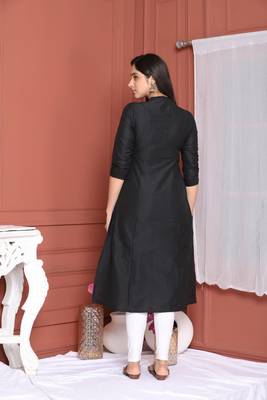 Black Solid Kurta 3