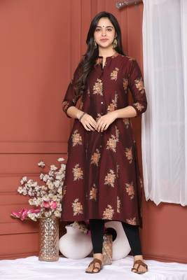 Maroon Gold Printed Kurta 1