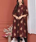 MAROON GOLD PRINTED KURTA