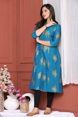 Blue Gold Printed Kurta 2
