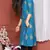 BLUE GOLD PRINTED KURTA