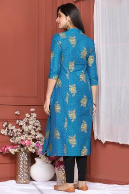 Blue Gold Printed Kurta 4