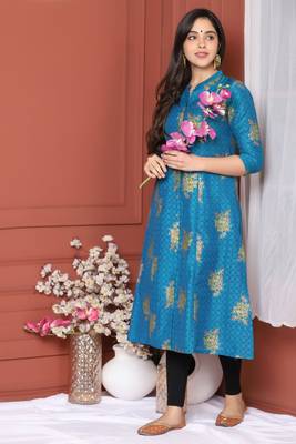 Blue Gold Printed Kurta 5
