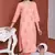 PEACH PRINTED KURTA AND BOTTOM