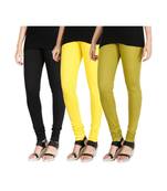 Black COTTON plain stitched Leggings