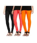 Black COTTON plain stitched Leggings