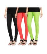 Black COTTON plain stitched Leggings