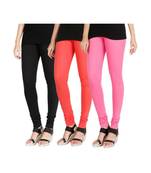 Black COTTON plain stitched Leggings