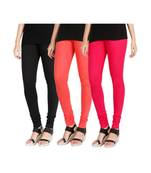 Black COTTON plain stitched Leggings