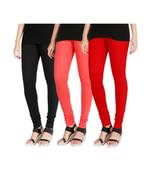 Black COTTON plain stitched Leggings