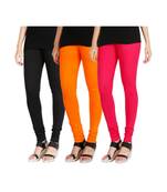 Black COTTON plain stitched Leggings