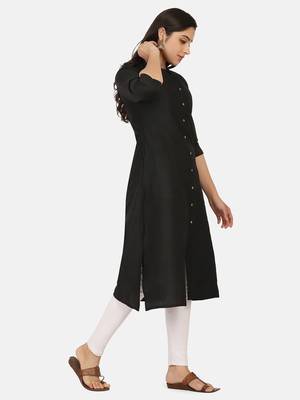 Black Solid Kurta 8