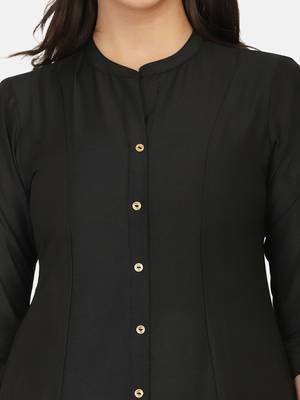 Black Solid Kurta 9