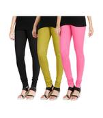 Black COTTON plain stitched Leggings