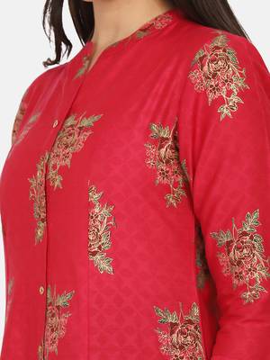 Fucshia Gold Printed Kurta 11