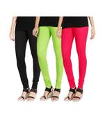 Black COTTON plain stitched Leggings