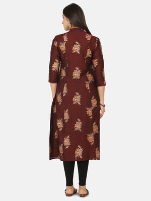 Maroon Gold Printed Kurta 10