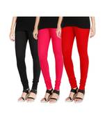 Black COTTON plain stitched Leggings