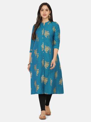 Blue Gold Printed Kurta 6