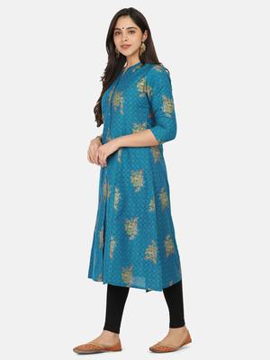 Blue Gold Printed Kurta 7